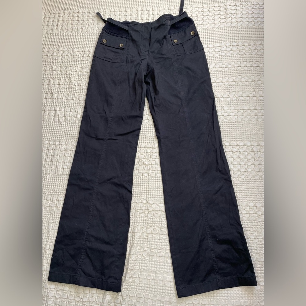 Womens St. John Sport Cinch Waist Black Trouser Pants 10